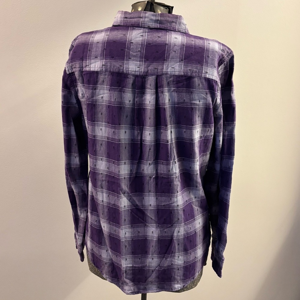 💜St. John's Bay💜Purple Plaid Shirt - Picture 3 of 5
